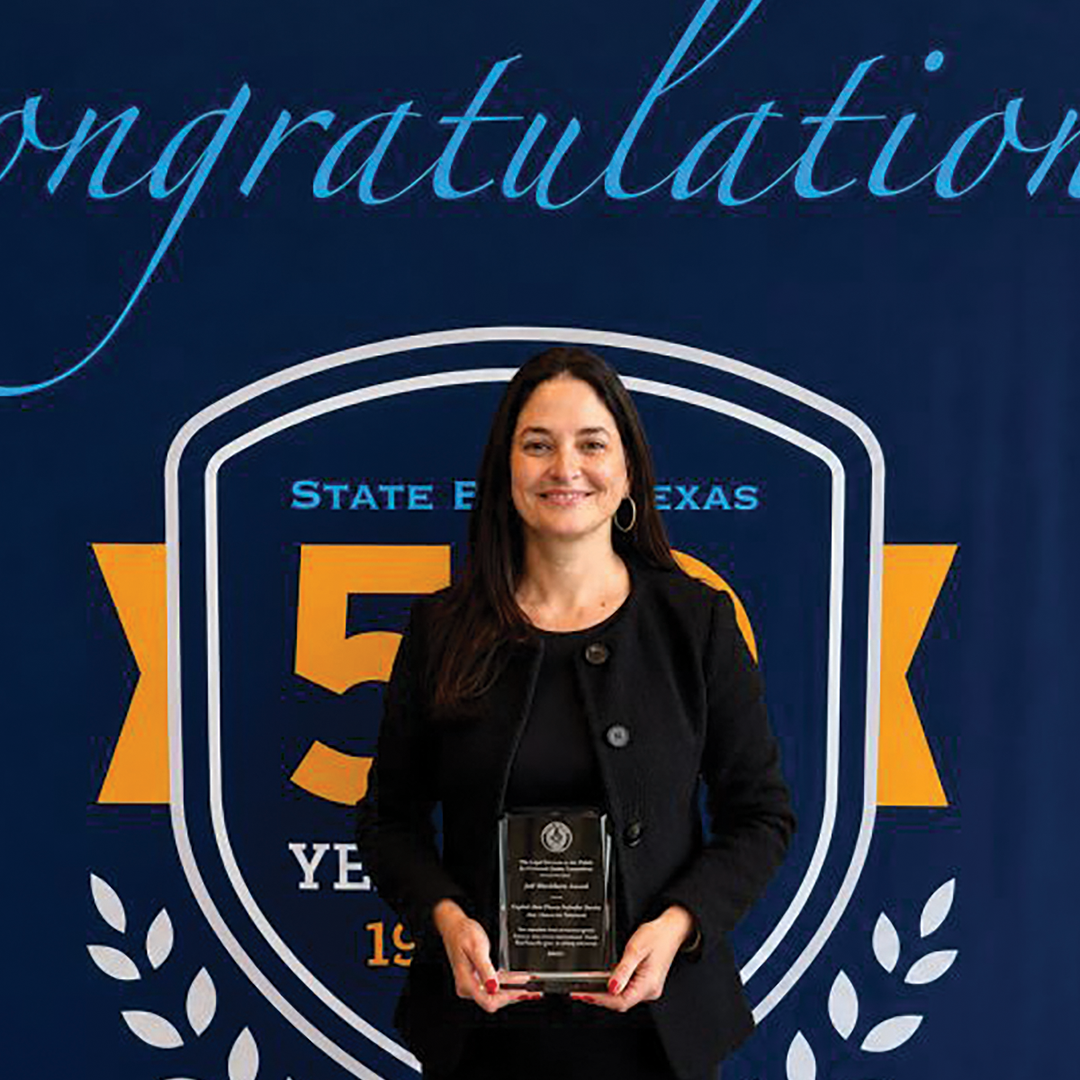Featured image for “Austin Criminal Defense Provider Receives Inaugural SBOT Jeff Blackburn Award”